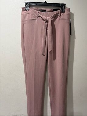 Soho Dusty Rose Tie-Waist Straight Pants